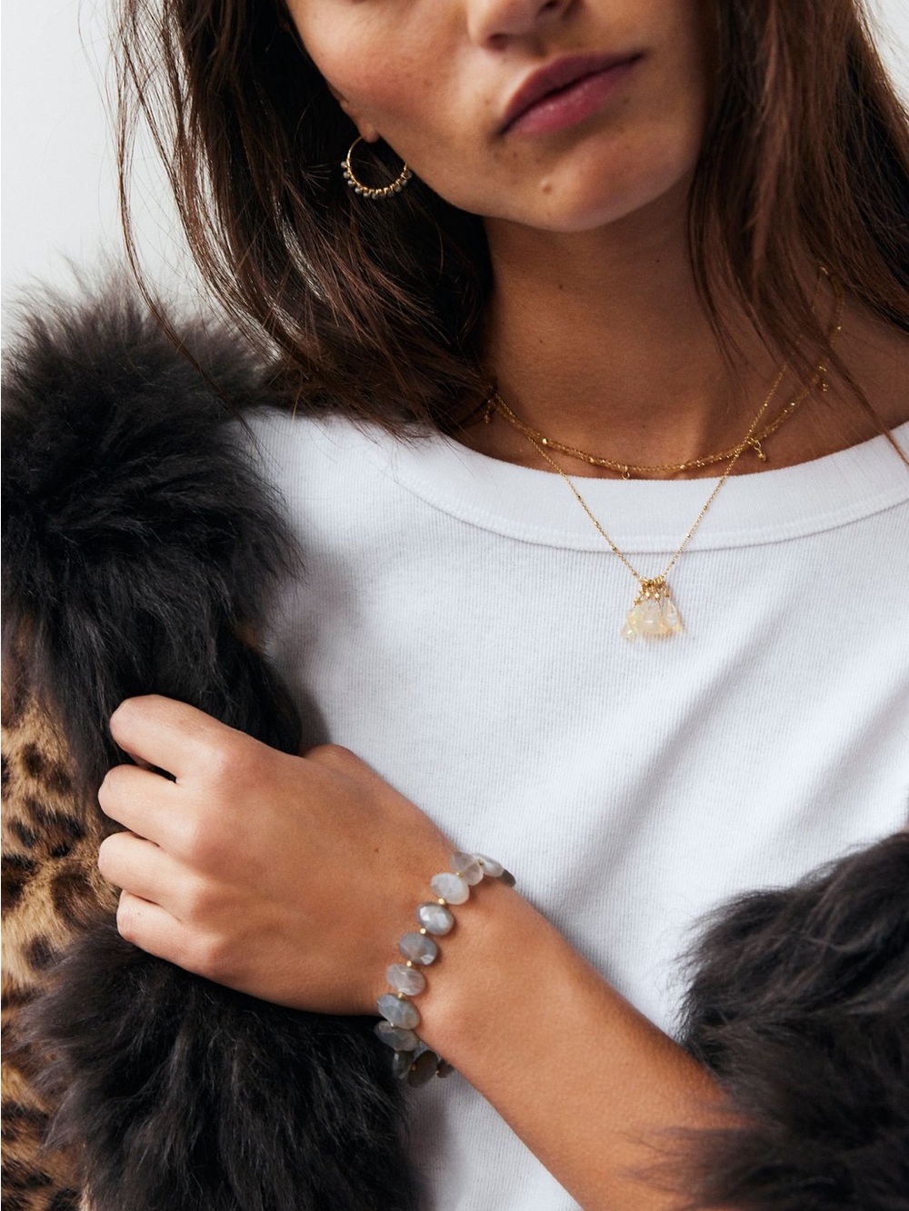 Free People x Robindira Opal Cluster Necklace - Picture 3 of 5
